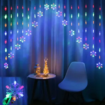 

LED 220V EU Plug star curtain light fairy string Christmas garland lights for Christmas party wedding decoration lamp