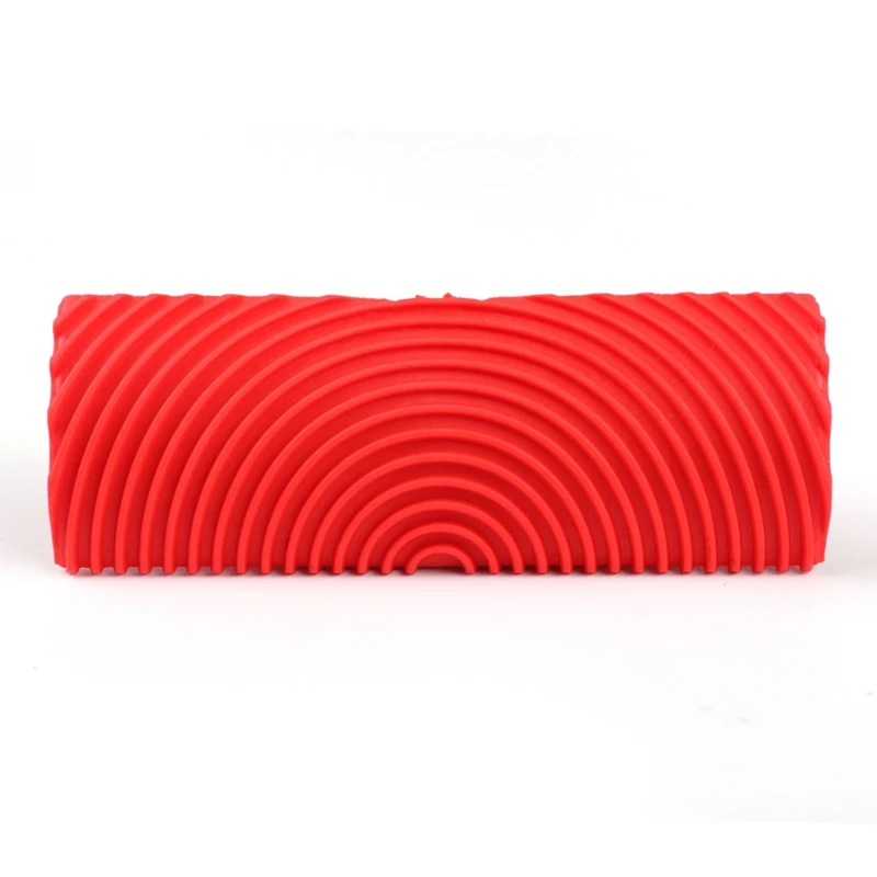 2pcs Slotted Round Hole Red Wood Grain Pattern Rubber DIY Graining Painting Tool for Wall Ground Decoration 2020
