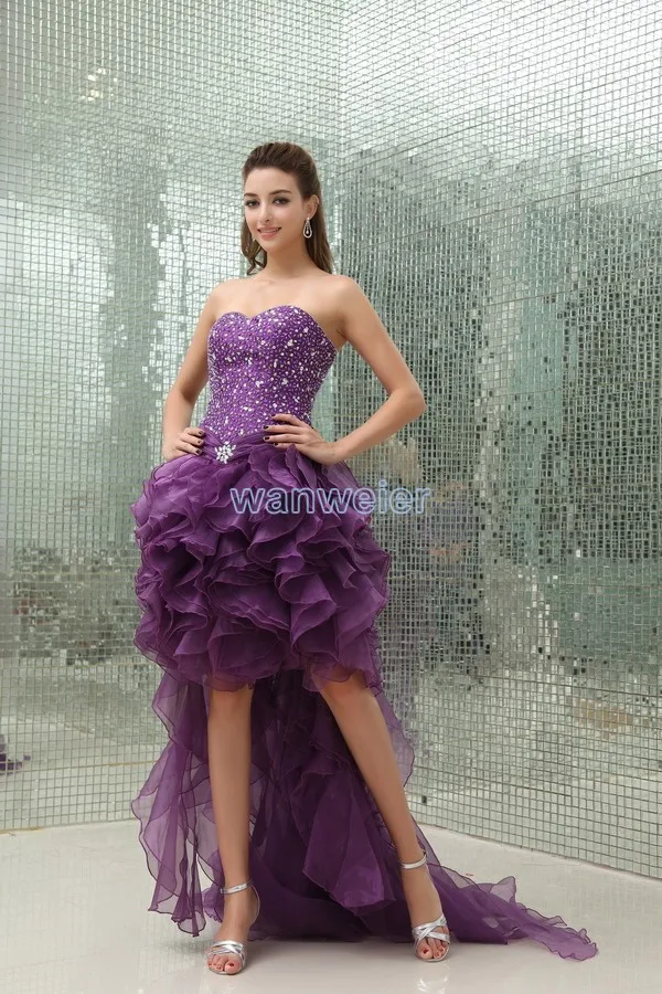 Женские платья,, дизайн, горячая распродажа, vestidos formales, оранжевые, фиолетовые, короткое платье со шлейфом, платья для выпускного вечера