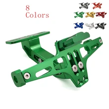 Универсальный CNC мотоцикл задний номерной знак держатель и регулируемый угол лицензии для Kawasaki W800 кафе ZX636R ZG1000 ZX9