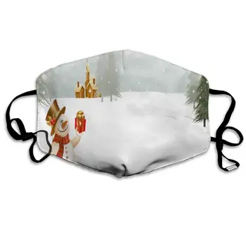 

Cute Christmas Little Snowman Dust Masks Reusable Cotton Breathable for Outdoor Cycling Face Earloop Masks Dust Pollen