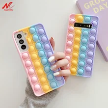 Antistress Squeeze Case Voor Samsung Note 20 Ultra 9 10 Pro S21 S20 S10 S9 Plus A12 A51 A71 30 fidget Reliver Stress Bubble Cover