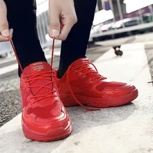 Женская и Мужская Уличная обувь для бега дышащая сетчатая модная спортивная обувь