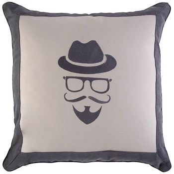 

Cushion hipster 40x40, gray, embroidery