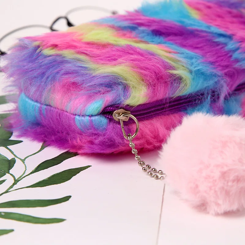 Плюшевый чехол-карандаш с милым радужным холстом для школы kawaii estuche para lpices для девочек trousse scolaire cartuchera lapices astuccio