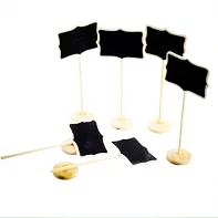 

12Pcs/Set Mini Small Wooden Chalk Blackboard writable erasable write message table for wedding cafe bar