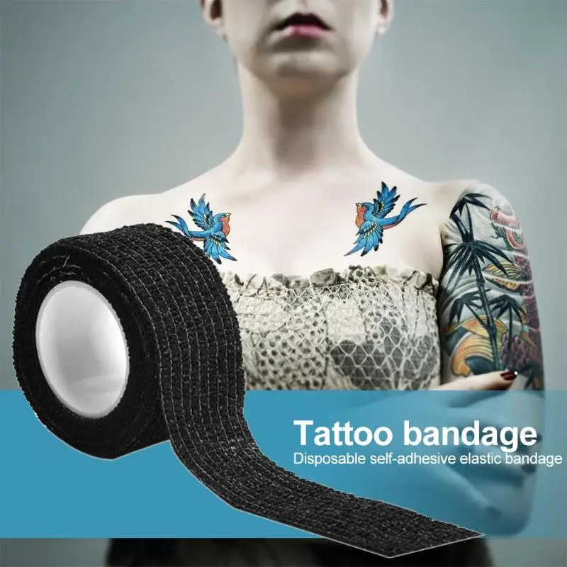 

2m Self Disposable Adhesive Elastic Bandage Wide Elbow Wrist Tattoo Bandage Tattoo Machine Accessories