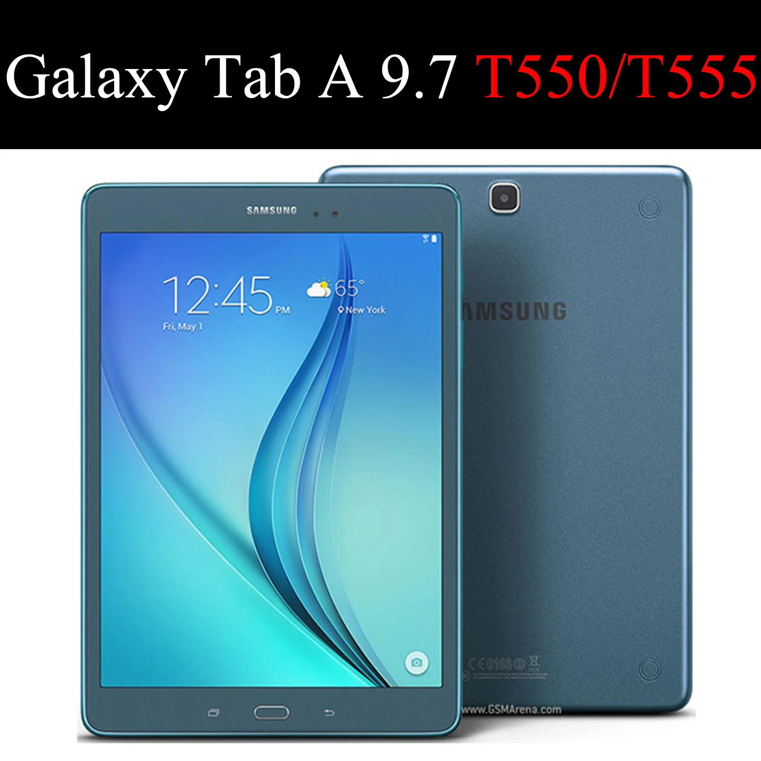 Чехол для планшета для Samsung Galaxy Tab A 9," из искусственной кожи Smart Sleep wake принципиально, складываются в три раза Стенд твердого покрытия Капа для Таба SM-T550/T555