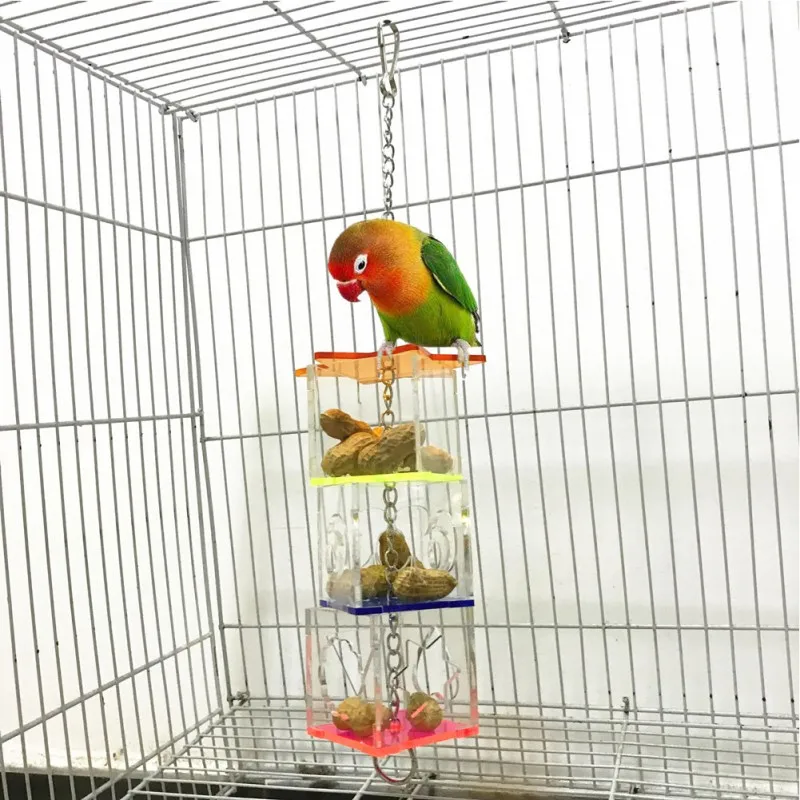 Bird Parrot Feeder Cage Bird Chewing Toys Food Holder Cage Accessories Hanging Star Shaped Container Toys Pet Parrot Feeder