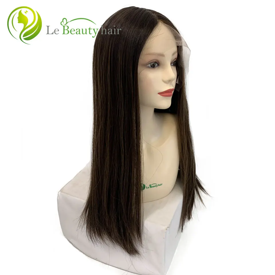 Le Beauty hair Jewish Wig Kosher Wigs Sheitel Lace Top Highlights wig Bob European Virgin Hair Transparent Invisible Swiss Lace
