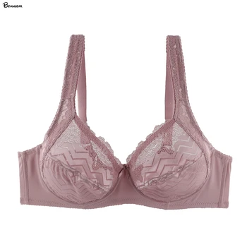 

Beauwear Black White Beige Camel Coffee Purple Femme Full Cup Geometric Lace Bra 46 44 42 40 Plus Size C Cup Underwear for Women