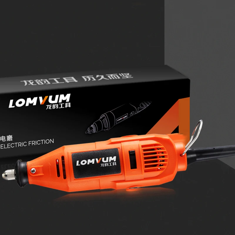 350w LOMVUM электрическая шлифовальная машина Dremel Стиль Мини дрель набор вращающихся инструментов 350 Вт DIY шлифовальная машина 400 Вт 6 скоростей абразивный инструмент гравер Набор вал - Цвет: 350w