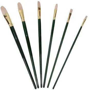 

6Pcs Painting Brush Wood Handle Gouache Oil Watercolor Drawing Pen Art Supplies artes paintbrush set for watercolor oil painting