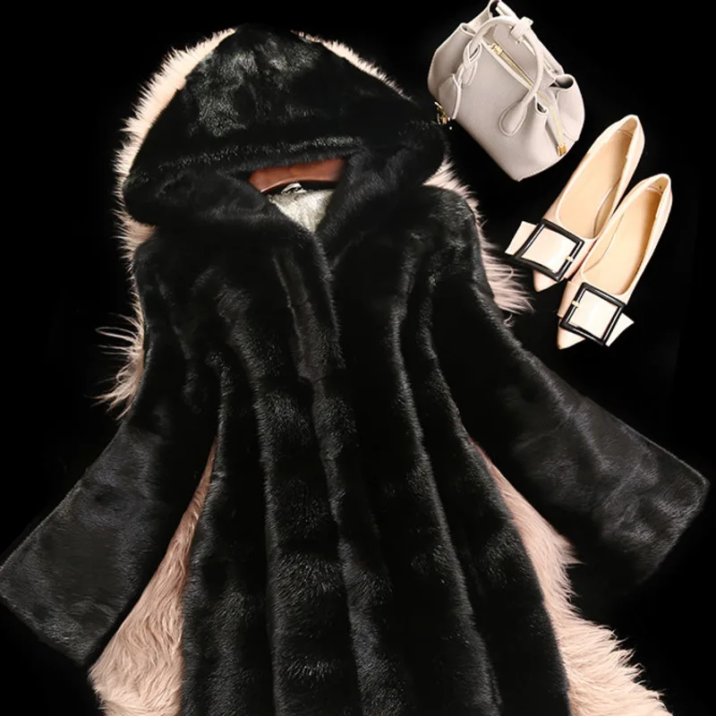 

New style Women's Winter coat real stitching mink fur coat Luxe Living fashionable and elegant coat