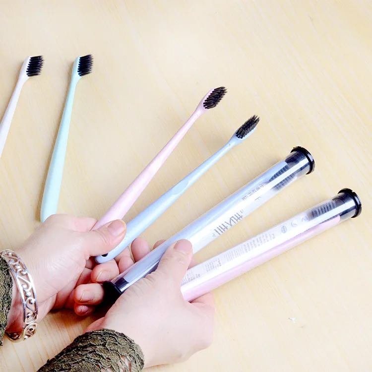 

Portable Hangable Barreled Toothbrush Cleaning Health Travel for Couples Wheat Toothbrush Straw Single Bottle Price