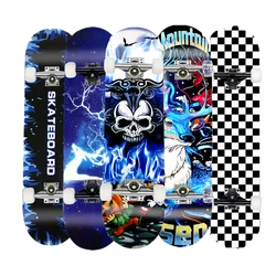 78CM Four Wheel Flash Skateboard Longboard Adult Teenagers Maple Natural Wood Retro Fashion Flat-Plate Double Rocker Skate Board
