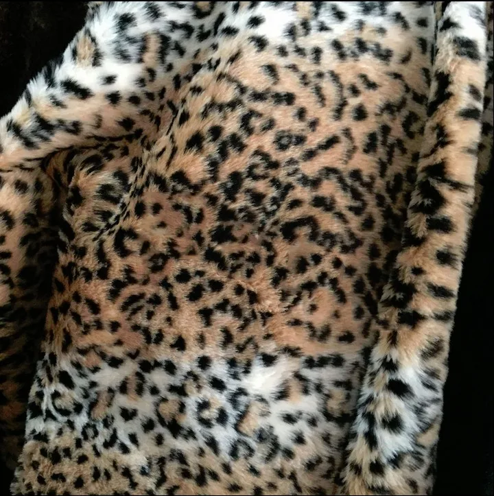 Длинный ворс мех под леопарда ткань, подушка ткань искусственный мех двор 150*45 см(Половина ярдов/шт
