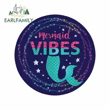 EARLFAMILY 13cm x 13cm for Mermaid Vibes Anime Sign Funny Car Stickers Vinyl JDM Bumper Trunk Truck Graphics Windshield Bumper