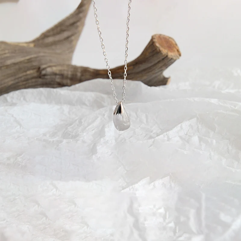 Drop Necklace Silver Simple | Silver Necklace Drop Water