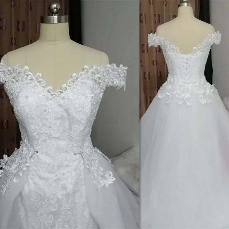 Восхитительные Свадебные платья-русалки в африканском стиле из двух частей, кружевные 2 в 1 Свадебные платья со съемным шлейфом