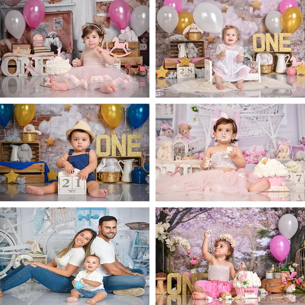 Mehofond Baby Shower фон для фотосъемки с изображением 1st на день рождения вечерние шар