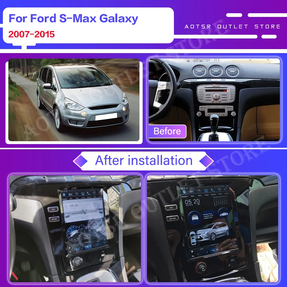 Магнитола для Ford S-Max Galaxy стерео-магнитола под управлением Android 2007-2015 с GPS