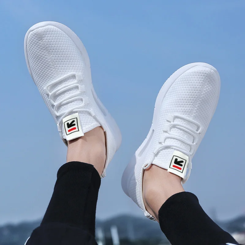 Pure Color Light Casual Shoes Mesh Cloth Men's Shoes Breathable Walking Jogging Shoes Large Size Men's Shoes 46 (2)