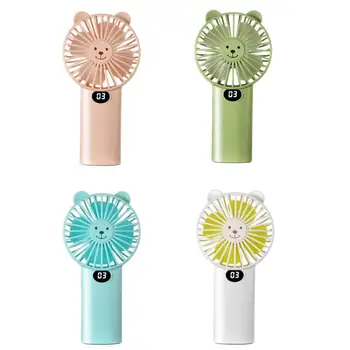 

USB Rechargeable 3 Speed Pocket Fan Hand Held Desk Fan with Gear Battery Capacity Display Air Cooling Personal Fan