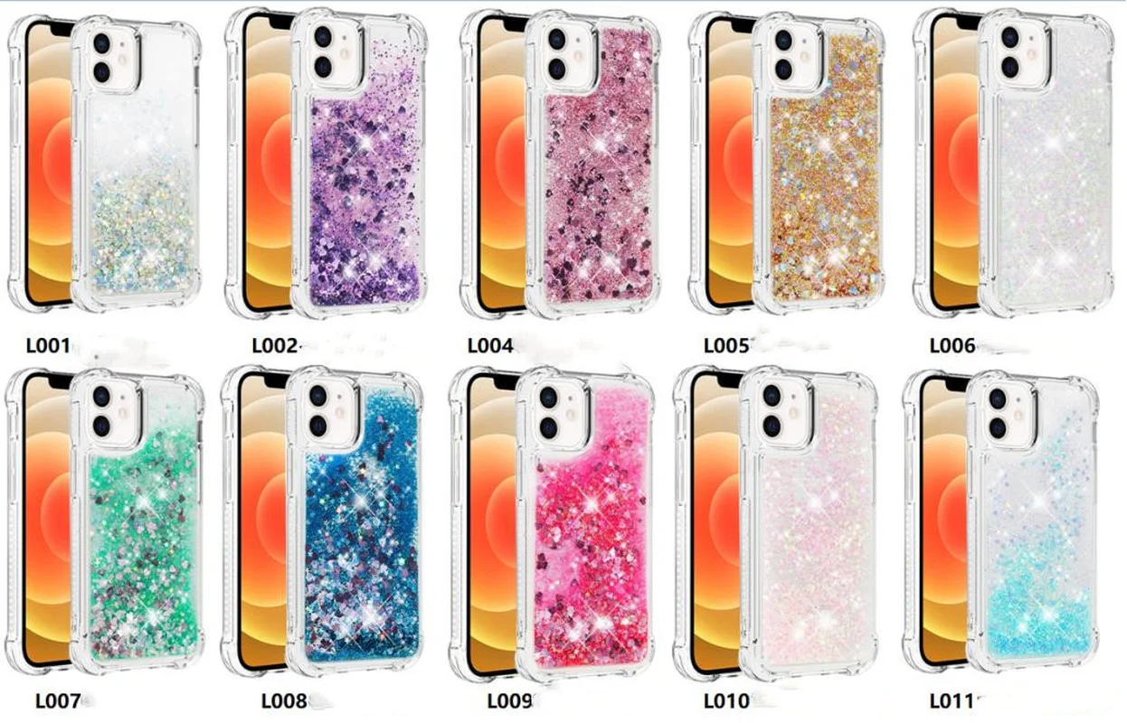 Quicksand Glitter Case for iPhone 13 12 11 Pro Max XR 8 7 6S Plus SE 2020 X XS 5S Coque Four Corners Drop Resistance Phone Cover