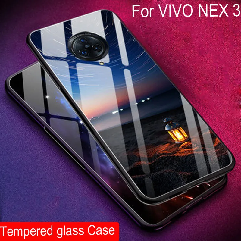 Закаленное стекло крышка для VIVO NEX 3 силиконовая Мягкая задняя крышка для VIVO NEX3 звездный узор телефонные чехлы для VIVO NEX 3