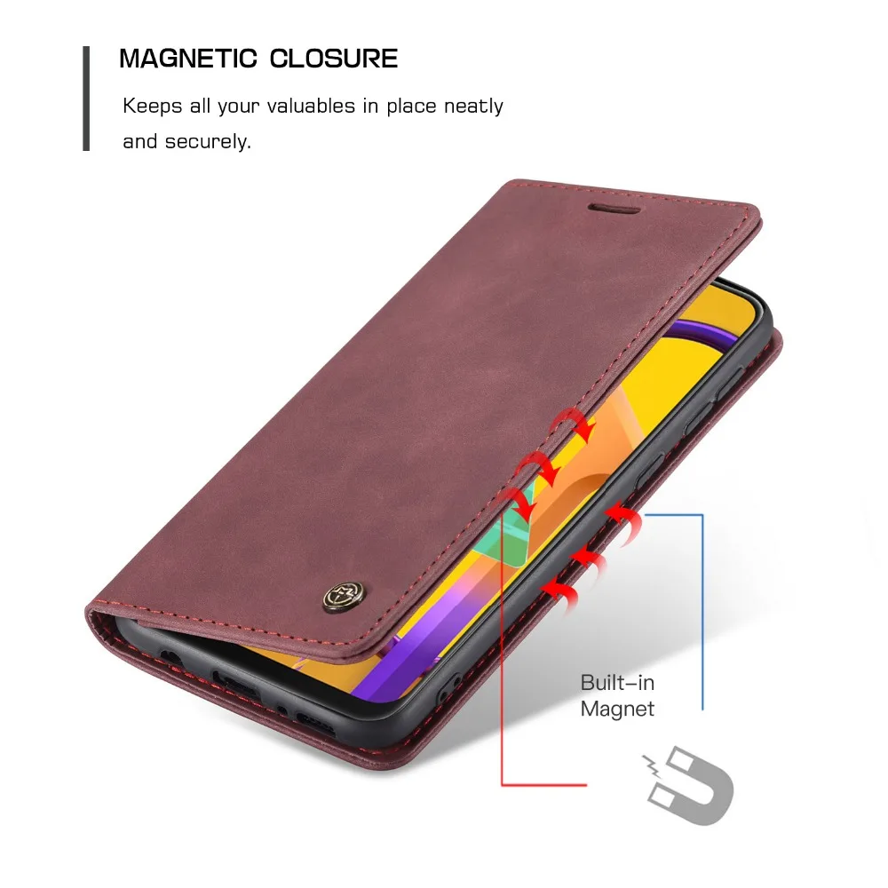 CaseMe Luxury Magnetic Retro Card Slot Stand Flip Cover For Samsung Galaxy M30S M21 Leather Wallet Case For Samsung M31 (6)