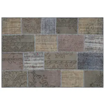 

Handmade Gray Vintage Overdyed Patchwork Area Rug 160x230 Cm-5'3''X7'7''