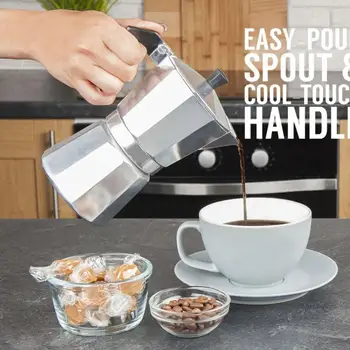 

NEW Coffee Maker Aluminum Mocha Espresso Percolator Pot Coffee Maker Moka Pot 1Cup/3Cup/6Cup/9Cup/12Cup Stovetop Coffee Maker