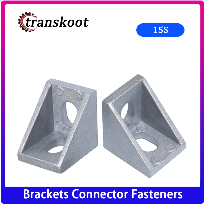 Transkoot 20pcs 40pcs Aluminum Gusset Plate Angle 1515 Bracket for