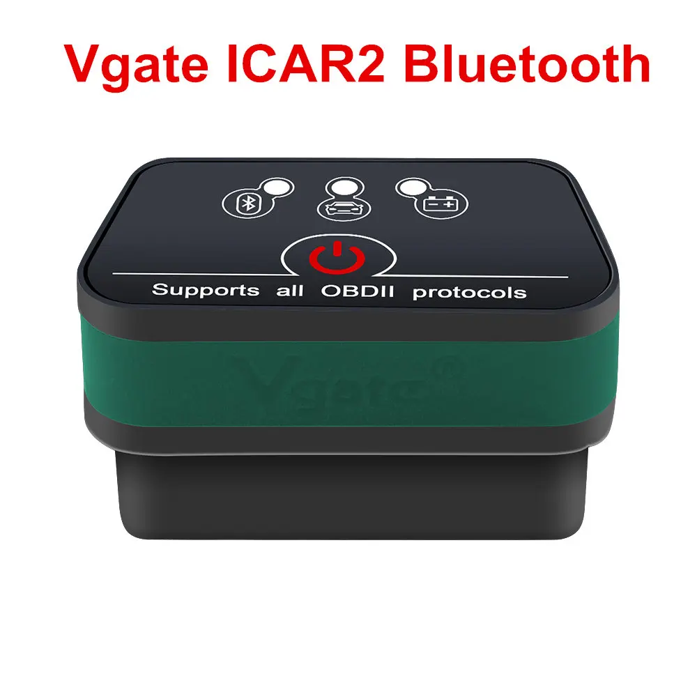 10 шт./лот Vgate ICar2 ELM327 OBD2 Bluetooth адаптер Авто OBD сканер автомобильный код считыватель диагностический инструмент универсальный OBD2 сканер - Цвет: ICAR2 BT Green