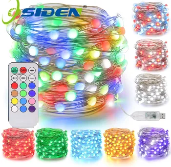 Fariy String Licht 12 Kleur Usb Met 18Key Afstandsbediening Garland Lamp Kerst Decoratie Tv Strip Backlight Outdoor Verlichting