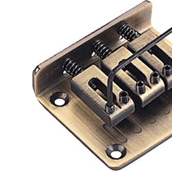 

3-string Adjustable Bridge Replacement Parts for Cigarbox Electric Guitars Bronze Color