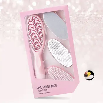

4 in 1 Foot Care Callus Brush Glass Grinding Feet Scrubber Pedicure Exfoliate Remover Massage Cleaning Dust dea