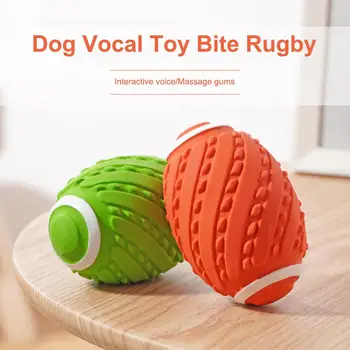 

Dog Vocal Toy Bite Rugby Treat Ball Interaction Molars Pet Puppy Chewing Toys