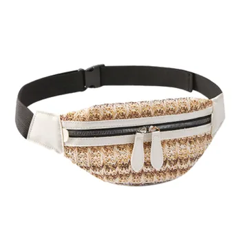 

Waist bag Women's NEW Hawcoar Anti-theft straw bag Messenger Large Capacity Chest Барсетка Shoulder сумка пояс Belt bag *4