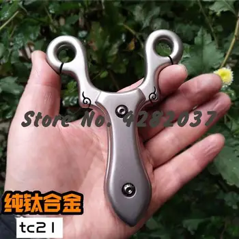 

Pure Titanium Alloy Tc21 Traditional Slingshot Accurately Estimates Non-cold-formed 440c Straight Sling shot Catapult Precision
