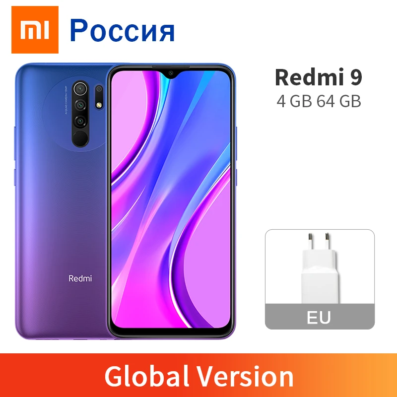 Глобальная версия Xiaomi Redmi 9 4 Гб RAM 64 Гб ROM сотовый телефон Helio G80 Восьмиядерный 13 МП четыре камеры 5020 мАч 6,53 "Dot Drop Redmi9|Смартфоны и мобильные телефоны|   | АлиЭкспресс