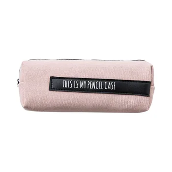 

Letter Canvas Zipper School Stationery Pencil Case Practical Desk Organizer Storage Bag Multipurpose Makeup Pouch Simple Gift