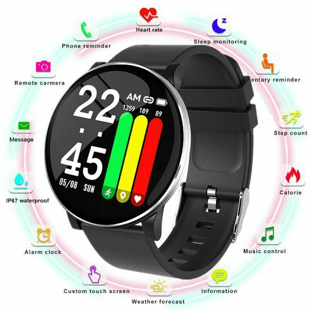 Vervloekt veronderstellen gen W8 Smart Watch Hand Ring Circle Screen Heart Rate Blood Pressure Sleep  Multifunctional Walking Fitness Health Monitoring Watch - Wristbands -  AliExpress