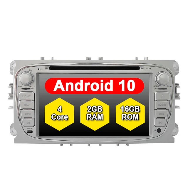 Автомобильный мультимедийный плеер ANDROID 10 0 для FORD MONDEO серебристый 2008-2011 GALAXY 2011-2012