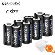 PALO 1-8pcs C size rechargeable battery type C 1.2V 4000mAh NI-MH nimh ni mh high capacity current rechargeable batteries цена PALO 1-8pcs C size rechargeable battery type C 1.2V 4000mAh NI-MH nimh ni mh high capacity current rechargeable batteries цены онлайн