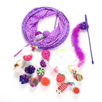 

17pcs Cat Kitten Toys Variety Pack Cat Tunnel Catnip Fish Feather Teaser Mouse