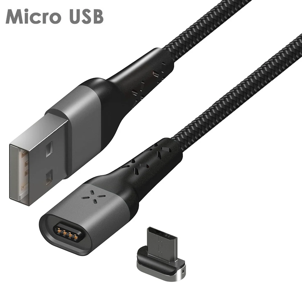 Магнитное зарядное устройство MANTIS Micro usb type C кабель для samsung iPhone 6 7 Xiaomi Redmi Android мобильный телефон Быстрая зарядка USB C шнур - Цвет: Black Micro