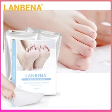 2 шт. LANBENA отшелушивающая маска для ног только одна пара тщательно удаляет омертвевшую кожу в течение 2-7 дней