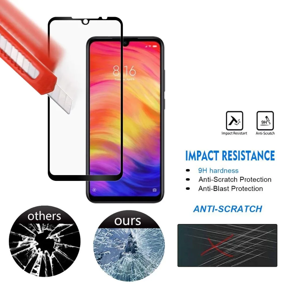 2 шт. пленка из закаленного стекла для камеры и переднее стекло Xiaomi Redmi Note 7 8 Pro